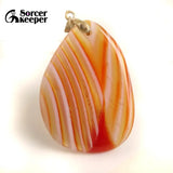Natural Red Agate Pendant Crystal Slice Healing Stone Beads