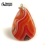 Natural Red Agate Pendant Charms Healing Reiki Stone Beads