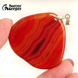 Red Agate Pendants Crystal Slice Healing Stone Necklace