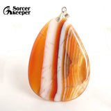 Red Agate Pendants Charms Necklaces Crystal Slice Healing Stone Beads