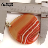 Red Agate Pendant Charm Crystal Slice Necklace Brazil Healing Stone Beads
