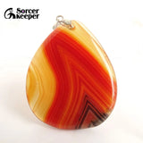 Red Agate Crystal Slice Pendant for Jewelry Making