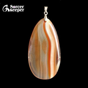 Red Agate Pendant Necklace Crystal Slice Brazil Healing Reiki Stone Beads