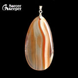 Red Agate Pendant Necklace Crystal Slice Brazil Healing Reiki Stone Beads