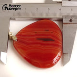 Red Agate Pendants Crystal Slice Healing Stone Necklace