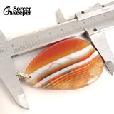 Red Agate Pendants Charms Necklaces Crystal Slice Healing Stone Beads