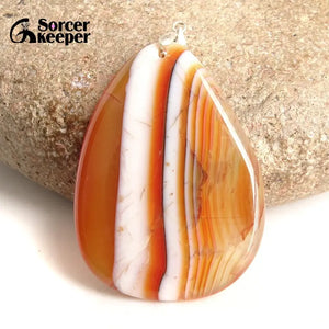 Red Agate Pendants Charms Necklaces Crystal Slice Healing Stone Beads