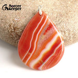 Red Agate Pendant Charm Brazil Healing Reiki Stone Beads