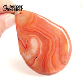 Red Agate Pendants for Women Crystal Slice Brazil Healing Stone Beads