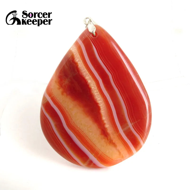 Red Agate Pendant Charm Brazil Healing Reiki Stone Beads
