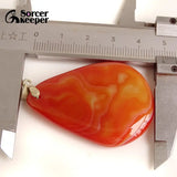 Red Agate Pendant Natural Crystal Slice Brazil Healing Reiki Stone Beads