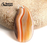 Red Agate Pendant Necklace Crystal Slice Brazil Healing Reiki Stone Beads