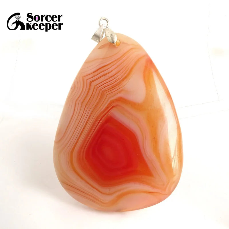 Red Agate Pendants Crystal Necklaces Healing Stone Beads