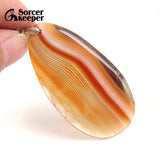 Red Agate Pendant Necklace Crystal Slice Brazil Healing Reiki Stone Beads