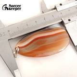 Red Agate Pendant Necklace Crystal Slice Brazil Healing Reiki Stone Beads
