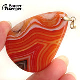 Natural Red Agate Pendant Charms Healing Reiki Stone Beads