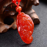 Red Agate Pixiu Pendant Charms Fine Jewelry Couple Amulet Mascots Men Women