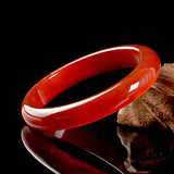 Red Agate Round Bar Bracelet Women's Chalcedony Benmingnian Jade