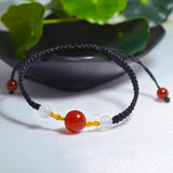 Red Agate Beads Cord Bracelet for Protection