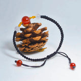 Red Agate Beads Cord Bracelet for Protection
