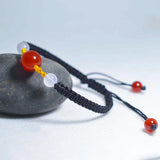 Red Agate Beads Cord Bracelet for Protection