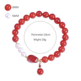 Red Agate Stone Pearl Bracelets for Healing Men Women Unisex