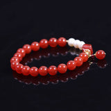 Red Agate Stone Pearl Bracelets for Healing Men Women Unisex