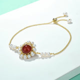 Red Agate Stone Bracelet Pearl Bracelet Women Jewelry