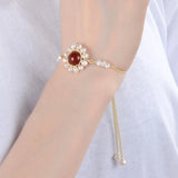 Red Agate Stone Bracelet Pearl Bracelet Women Jewelry