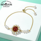 Red Agate Stone Bracelet Pearl Bracelet Women Jewelry