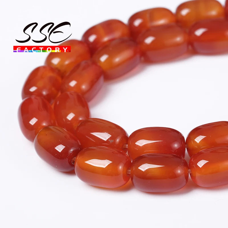 Red Agates Drum Barrel Bead 13X18mm
