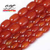 Red Agates Drum Barrel Bead 13X18mm