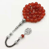 Natural Red Agates Chalcedony Tasbih Islam Misbaha Muslim Prayer Beads Bracelet