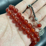 Natural Red Agates Chalcedony Tasbih Islam Misbaha Muslim Prayer Beads Bracelet