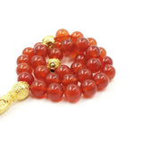 Natural Red Agates Women's Tasbih Muslim Rosary Islam Misbaha Onyx Prayer Beads