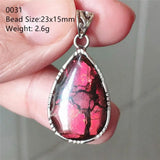 Natural Red Ammonite Ammolite Pendant 925 Sterling Silver Necklace
