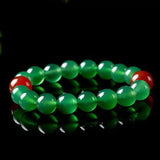Chalcedony Round Beads Bracelet Red Green Agate Gift