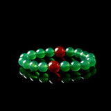 Chalcedony Round Beads Bracelet Red Green Agate Gift