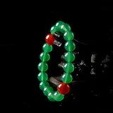 Chalcedony Round Beads Bracelet Red Green Agate Gift