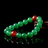 Chalcedony Round Beads Bracelet Red Green Agate Gift