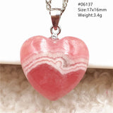 Red Argentina Rhodochrosite Pendant Necklace Heart Pendant