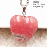 Red Argentina Rhodochrosite Pendant Necklace Heart Pendant