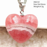 Red Argentina Rhodochrosite Pendant Necklace Heart Pendant