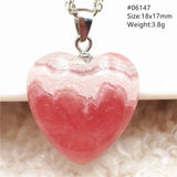 Red Argentina Rhodochrosite Pendant Necklace Heart Pendant