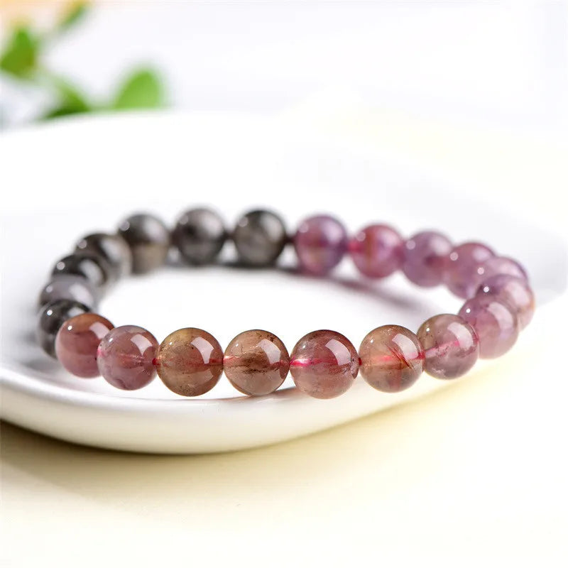 Natural Red Auralite 23 Cacoxenite Clear Round Beads Bracelet 7mm 8mm 9mm Canada