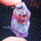 Natural Red Auralite 23 Purple Cacoxenite Pendant Rutilated Necklace