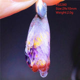 Natural Red Auralite 23 Purple Cacoxenite Pendant Rutilated Necklace