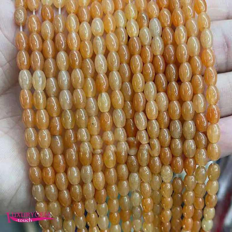 Red Aventurine Jades Stone Spacer Beads 4x6mm Oval Shape