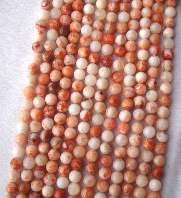 Natural Red Bamboo Agate Round Beads for DIY Jewelry Making