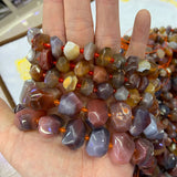 Red Banded Agate Stone Beads 15'' DIY Loose Beads for Jewelry Making